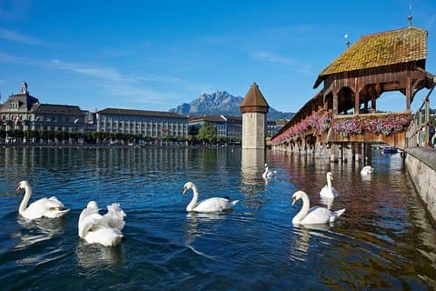 Lucerne Wooden Bridge Old Town