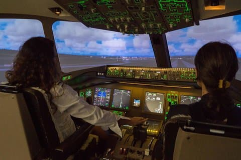 Boeing B777 flight simulator in Zurich