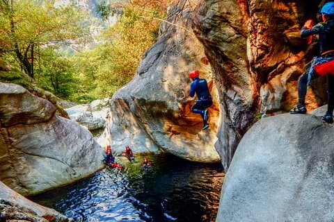 Canyoning adventure in Ticino Boggera Gorge
