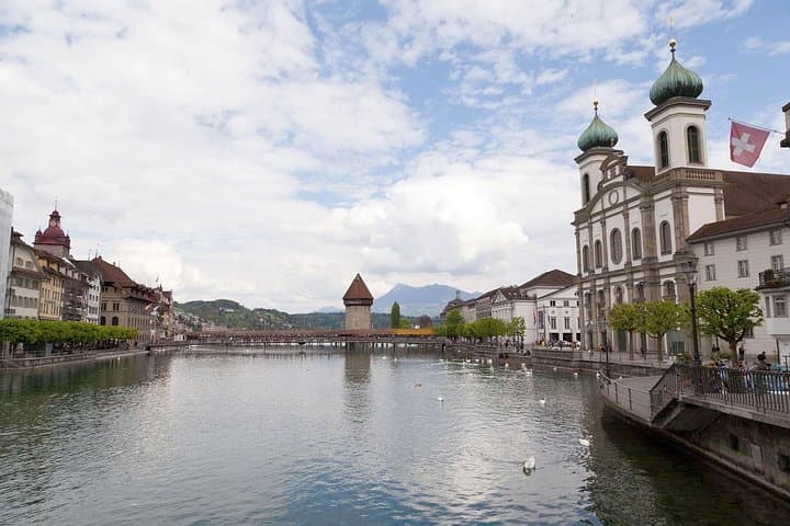 Reuss, Jesuit Church, Chapel Bridge with Water Tower