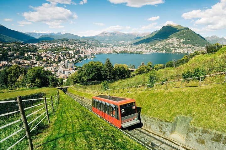 Lugano Region Guided Excursion from Lugano to Monte San Salvatore by funicular