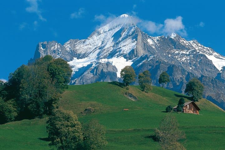 Grindelwald with View on Wetterhorn mountain