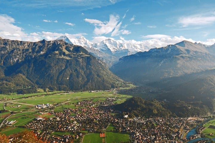 Interlaken and the famous Eiger Mönch and Jungfrau mountain range