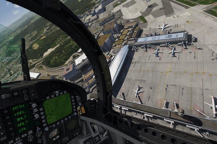 F / A-18 fighter jet flight simulator in Zurich