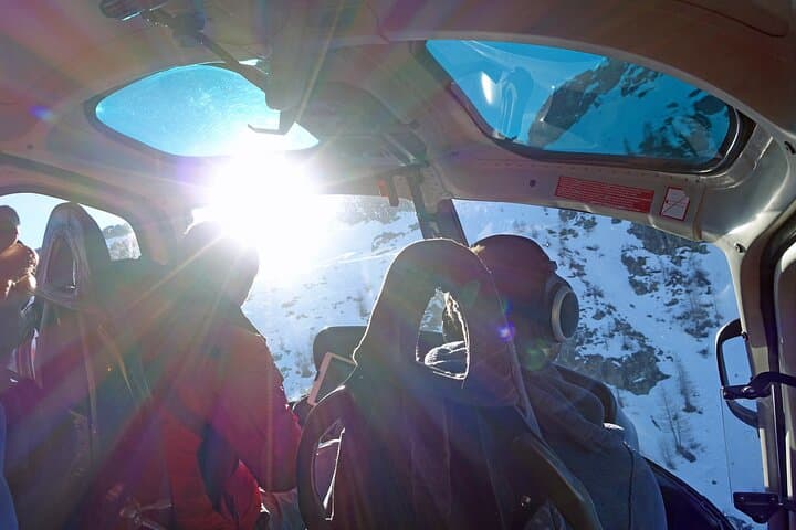 The adventure of flying in a helicopter is great. Looking over the pilot's shoulder and experiencing the view of the mountains is very exciting.