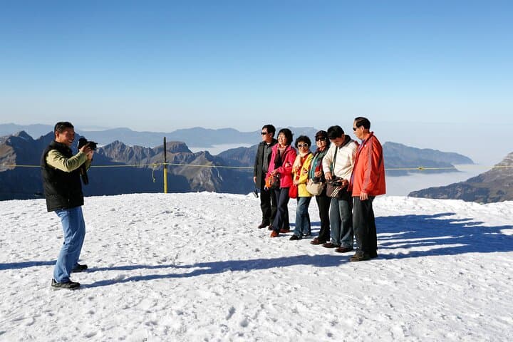 Tourists Views Mount Titlis