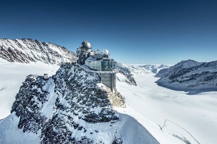 Panoramic tour to Jungfrau, Top of Europe with Skyglass Roof Bus