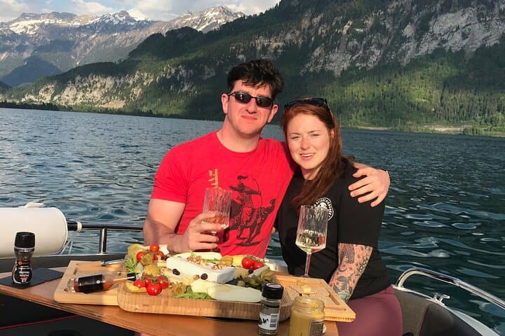 Cheese platter by Boat on Lake Thun, Interlaken