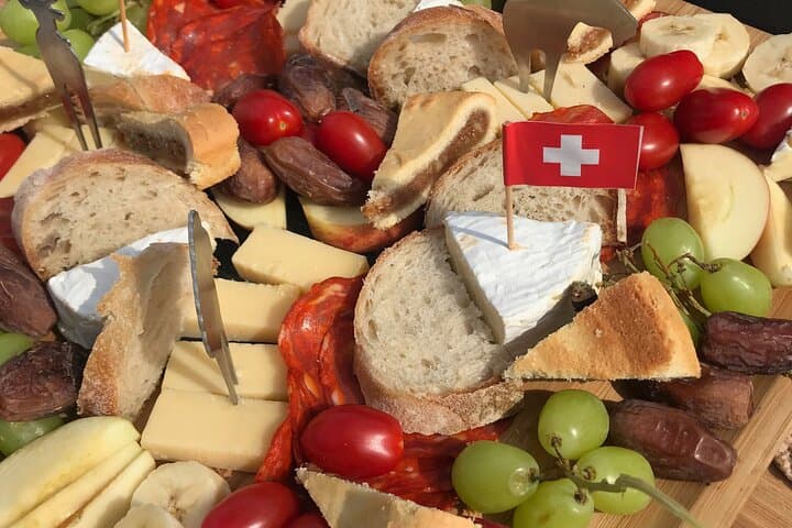 Cheese platter by Boat on Lake Thun, Interlaken