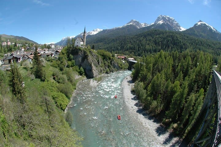Engadin Switzerland Family Rafting on The Inn