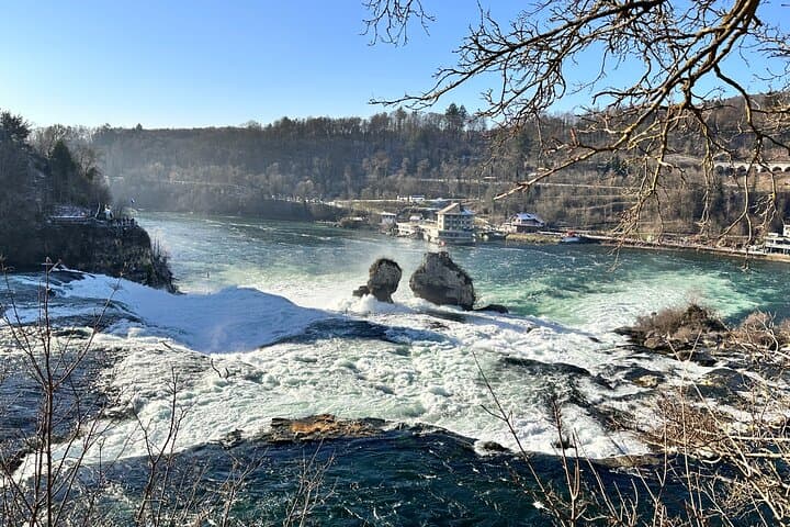Rhine Falls panoramic view, Europe’s largest waterfall