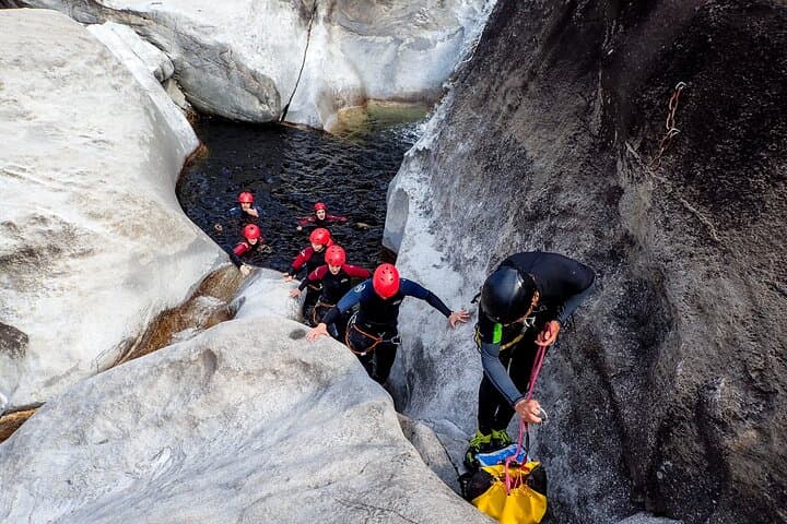 Canyoning adventure in Ticino Boggera Gorge