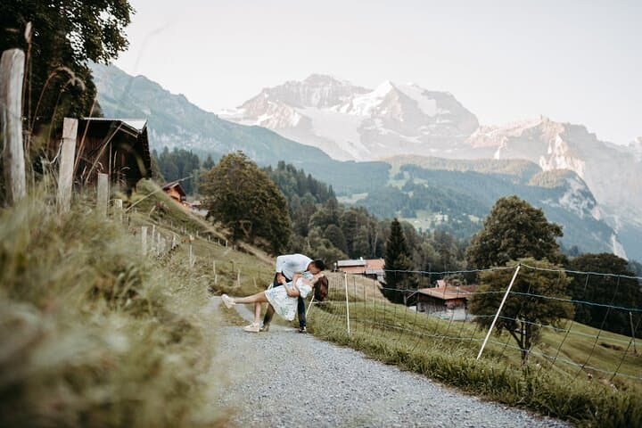 Engagement photoshoot by our local photographer in Interlaken