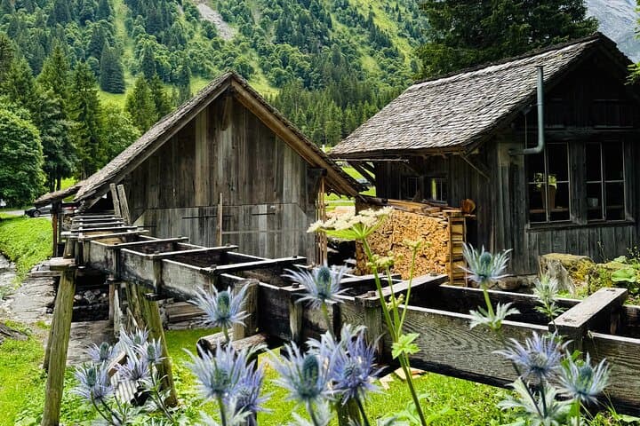 Historic water‑sawmill at Schwarzwaldalp – a captivating heritage stop in the Rosenlaui valley.