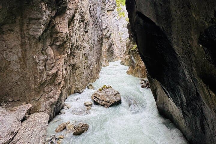 Entering the Rosenlaui Glacier Gorge – where raw water power meets ancient rock in a breathtaking alpine setting.