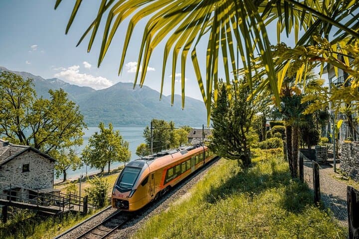 Alps by Train to Ticino: Castle, Stone Village, Lake & Local Food