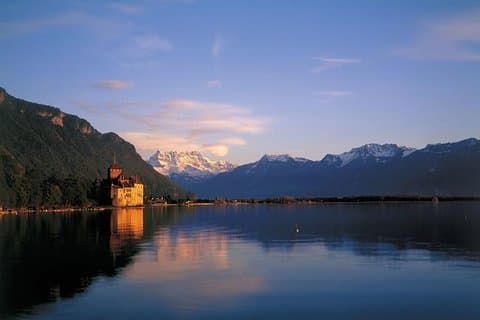 Chillon Castle and the Geneva Lake