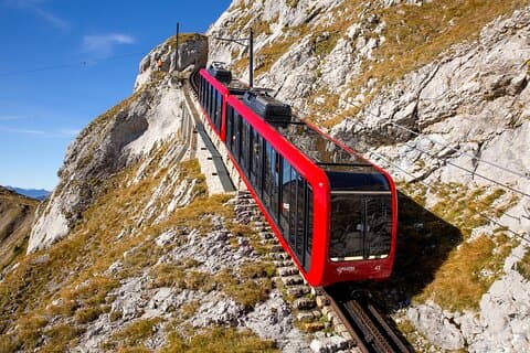 World's steepest cogwheel railway