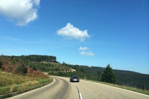 Porsche driving on the Black Forest High Road