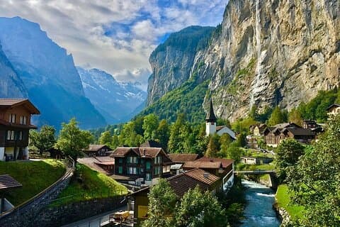 From Basel: Swiss Alps, Lauterbrunnen, Beatus Caves Small Group