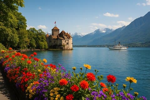 Montreux and Chillon Castel Day Tour from Zurich