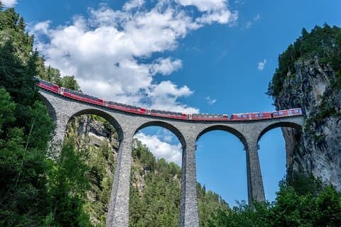 UNESCO Rhaetian Railway: Viaduct, Albula Train Museum, St. Moritz