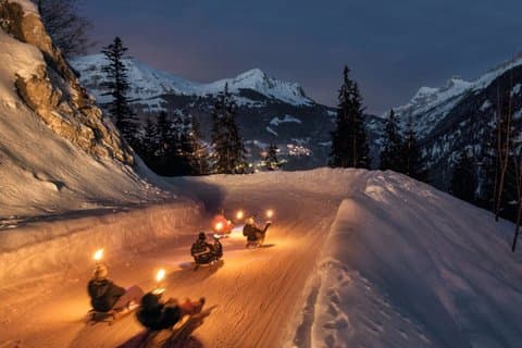 Interlaken: Sunset Sledding Adventure & Swiss Cheese Fondue