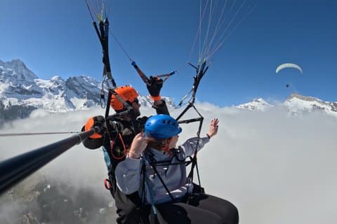 all inclusive Paragliding with Waterfall 4k Video and HD Pictures