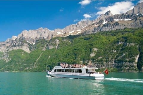 Zurich train cable car Alps and boat trip on Lake Walensee