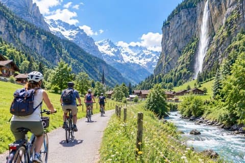 From Interlaken: Lauterbrunnen Valley Bike Tour with Swiss Picnic