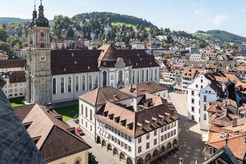 Liechtenstein St Gallen UNESCO library & Rhine Falls from Zurich