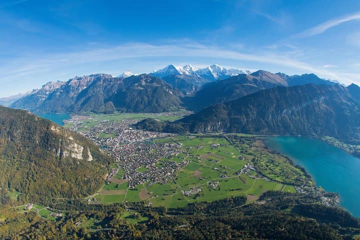 Panorama View - Interlaken with mountain and lakes