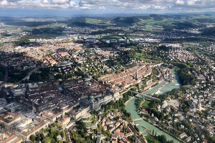 View on the Swiss Capital City Helicopter Tour