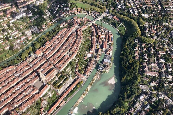 Scenic flight over Bern, the Swiss Capital city