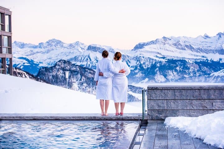 Mt Rigi Winter Views From Swimmingpool Kaltbad