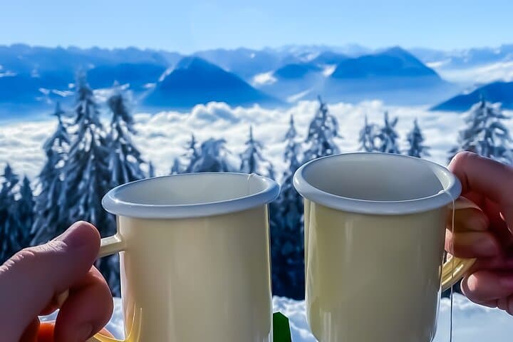 Chocolate fondue picnic on the Rigi
