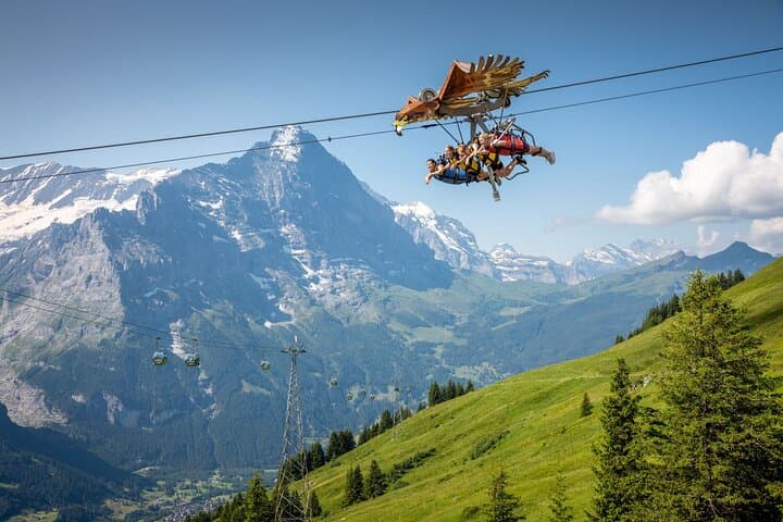 Grindelwald First top of Adventure and Interlaken from Geneva