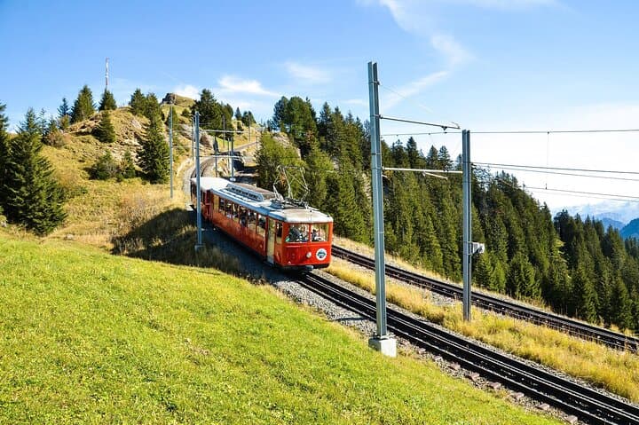 3 Mountains in 1 Day by Train: Cable Car, Funicular & Lake Cruise