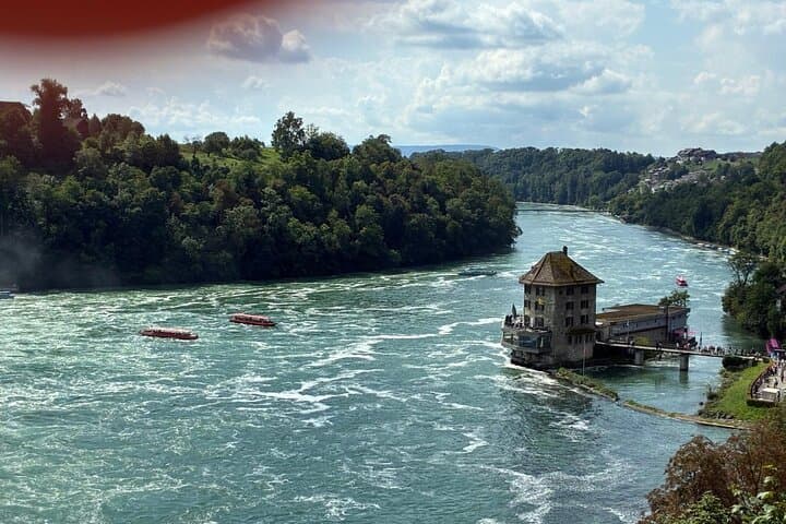 Rhine falls boat ride and caffe point