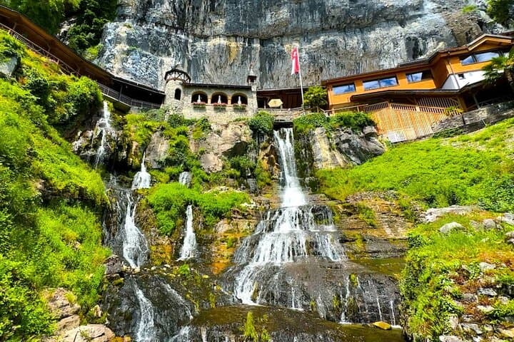 From Basel: Swiss Alps, Lauterbrunnen, Beatus Caves Small Group
