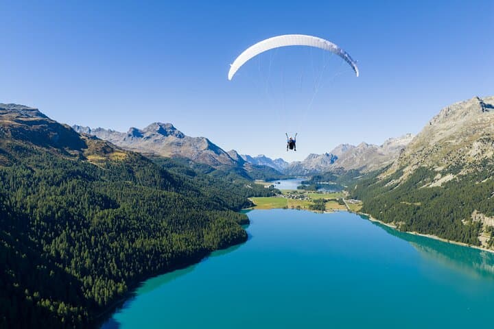 Over the Silvaplana Lake in Summer