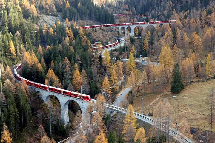 UNESCO Rhaetian Railway: Viaduct, Albula Train Museum, St. Moritz