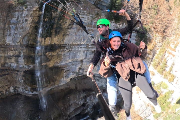 all inclusive Paragliding with Waterfall 4k Video and HD Pictures