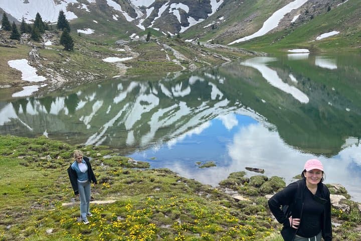 Alpine escape: mountain hut and hidden lake