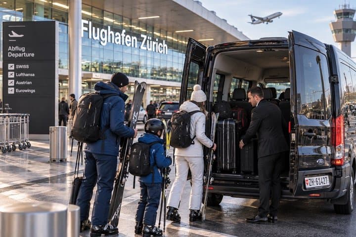 Zurich Airport to Andermatt Private Transfer with Ski Van Option